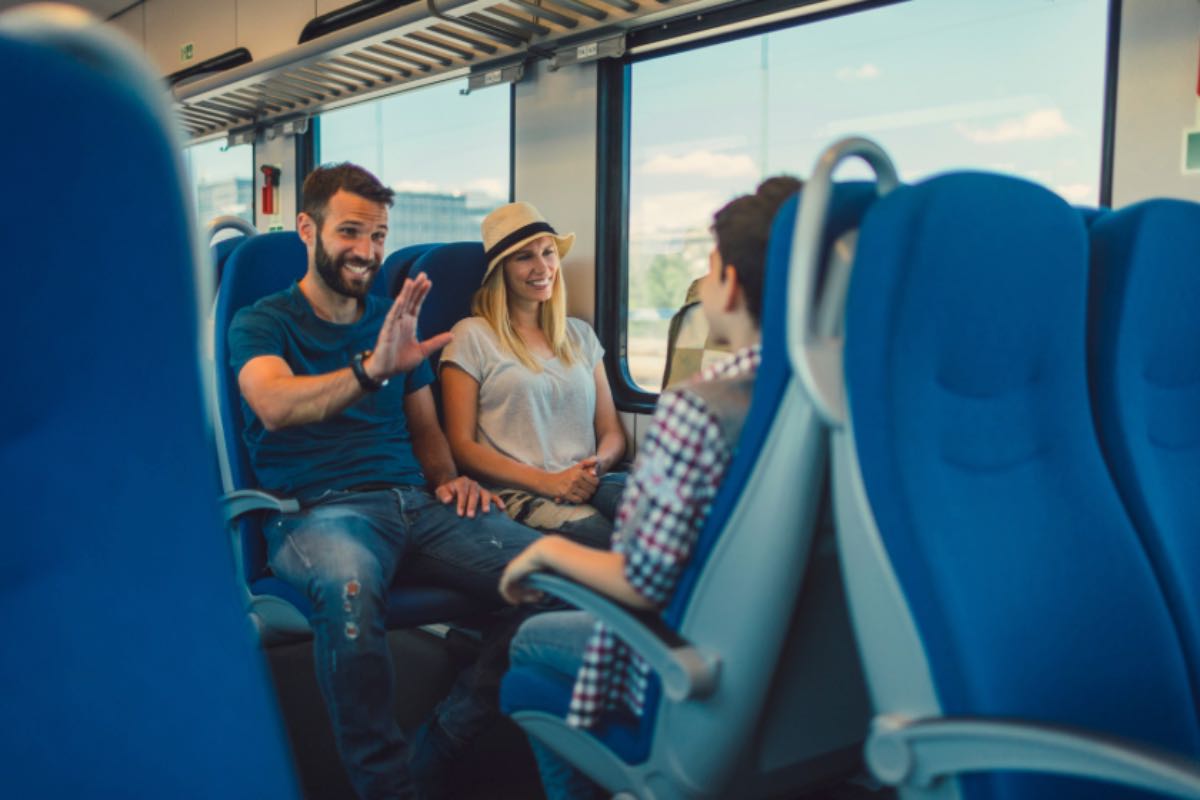 Famiglia in treno