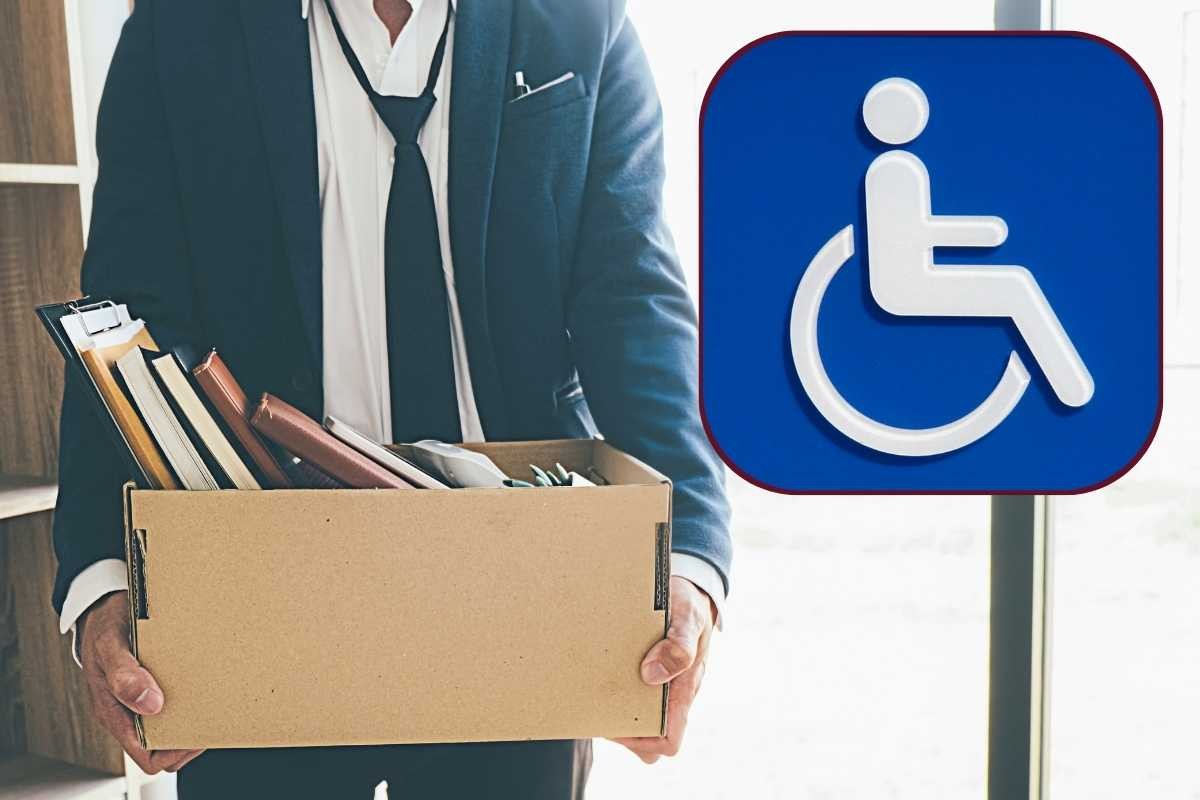 Uomo con scatole, simbolo disabilità