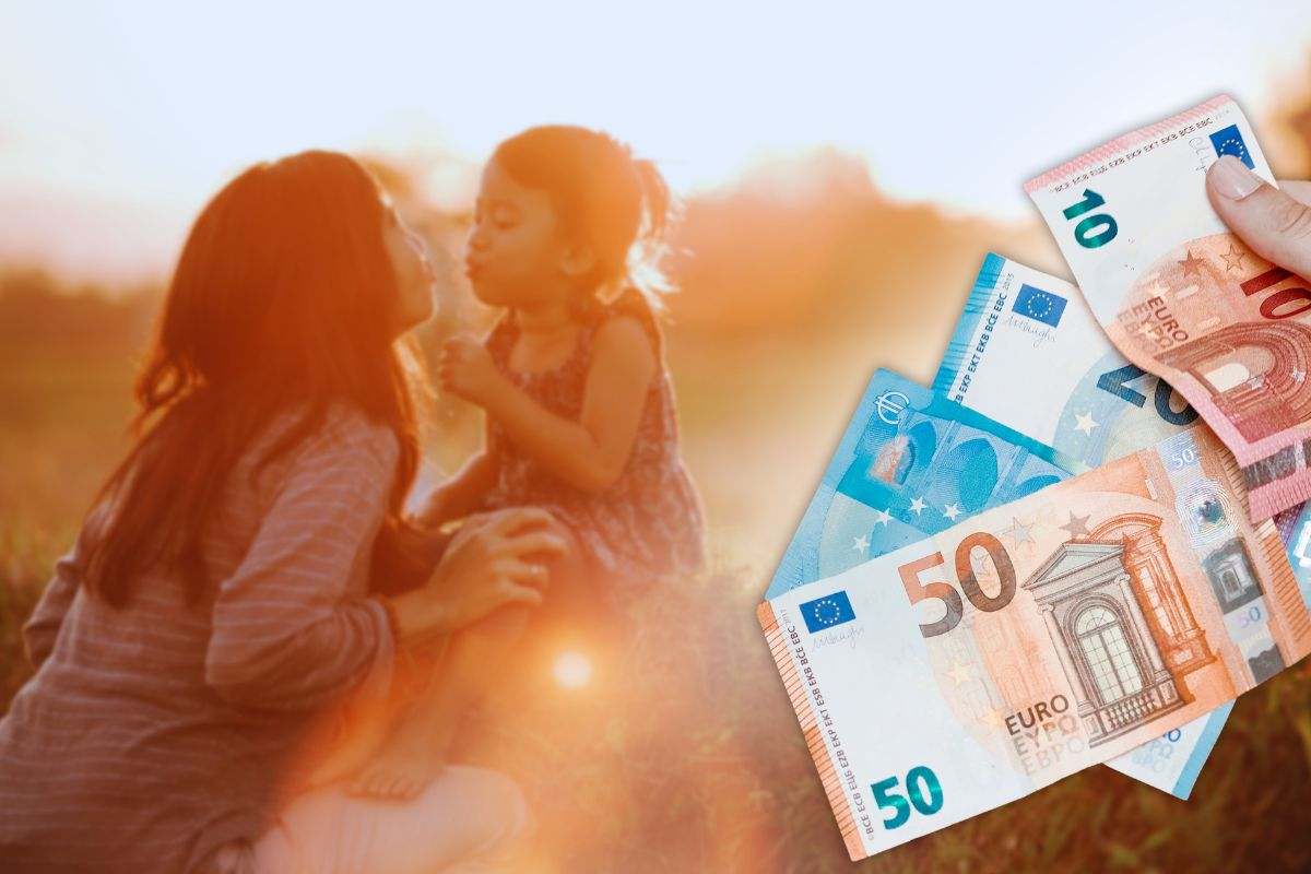 mamma e figlia sfondo e bonus banconote euro per mamme con partite iva focus