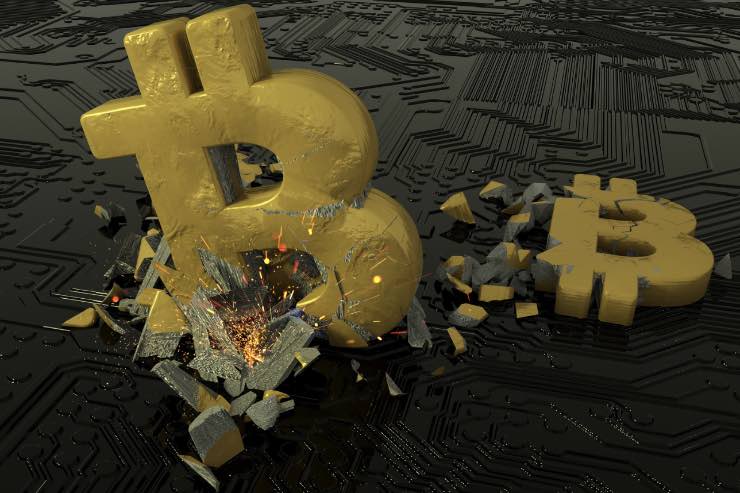 Bitcoin che si distrugge